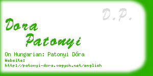 dora patonyi business card